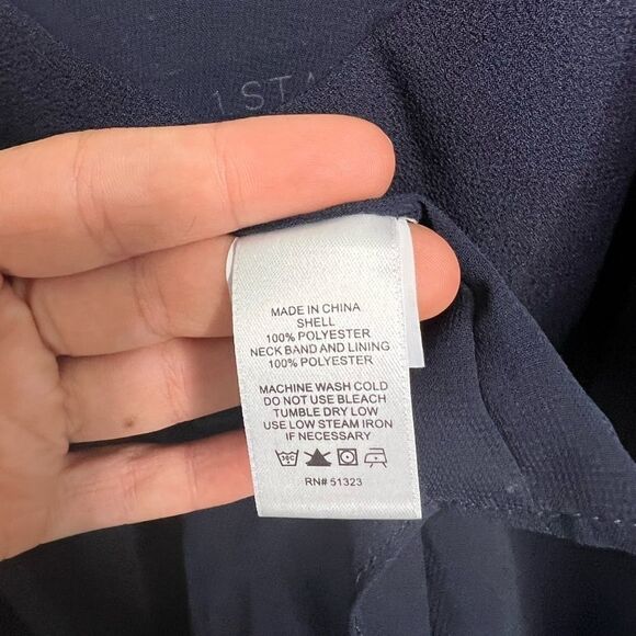 1. State Eimy V Neck Top in Navy - Picture 2 of 5